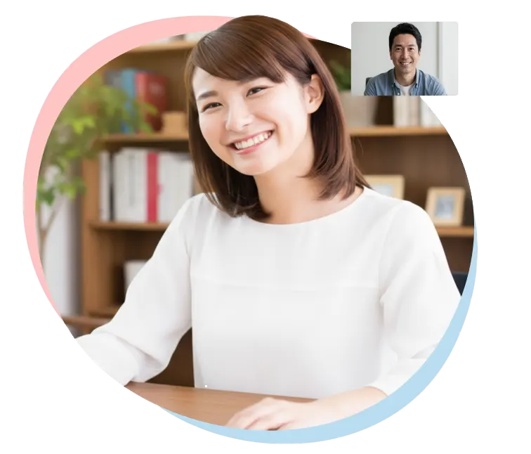 オンライン日本語レッスンの様子