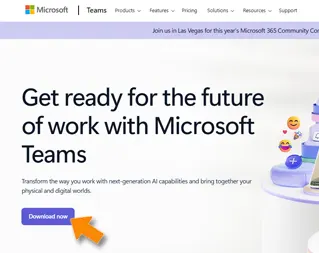 Teams download screen
